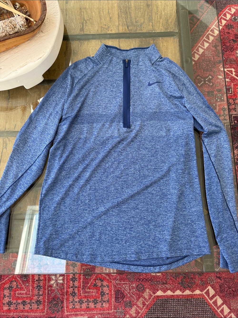 Nike Men’s Heathered Blue Half-Zip Performance Pullover